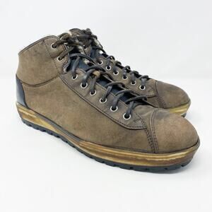 Frau Brown Leather Sneaker Boots Men's US Size 9.5 Lace Up Lug Sole